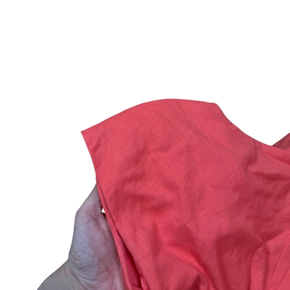 NWT Banana Republic Linen Blend Wrap Midi‎ Dress in Coral, Size 6, RT$150 - Picture 8 of 13